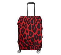 ZLFDSKGY Housse de bagage lavable motif léopard rouge imprimé housse de protection élastique pour valise de protection anti-rayures pour taille de bagage, Motif léopard - Rouge, M