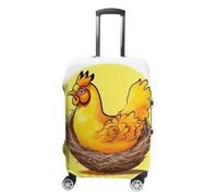 ZLFDSKGY Housse de bagage lavable - Nid d'oiseau - Imprimé poulet doré - Housse de protection élastique pour valise - Protection anti-rayures pour valise de taille, Nid d'oiseau Poulet doré, M