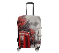 ZLFDSKGY Housse de bagage lavable rouge Londres Street imprimée housse de protection élastique pour valise de protection anti-rayures pour bagages, Red London Street, L