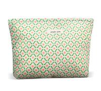 ZLFSRQ Trousse de maquillage de voyage à motif floral mignon pour femmes et filles, petite fleur rose à fermeture éclair, pochette de rangement portable pour sac à main, esthétique, organisateur de