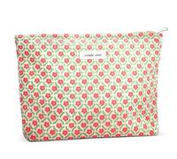 ZLFSRQ Trousse de maquillage de voyage à motif floral mignon pour femmes et filles, petite fleur rouge à fermeture éclair, pochette de rangement portable pour sac à main, esthétique, organisateur de
