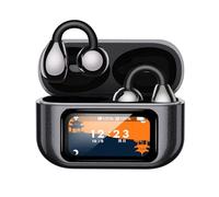 ZLGUBAY écouteurs De Traduction IA en Temps Réel, écouteurs à Oreille Ouverte avec écran Tactile LCD, écouteurs à Clip Confortables Et étanches en Forme De C Bluetooth 5,4, (Noir)