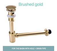 ZLGYGLEO 1 Bouchon de vidange escamotable avec Siphon for évier(B Gold Set with Hole)