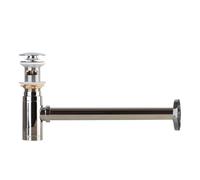 ZLGYGLEO 1 Bouchon d'évier, Siphon en P, kit de vidange d'évier et vidange escamotable(Chrome)