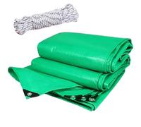 Zlhloj Bâche de Protection, 1x5m 200g/m² PE Bâche Imperméable Ultra Lourde et Résistante Revêtue des Deux côtés avec Oeillets en Aluminium Couverture Étanche pour Jardin, Piscine Vert
