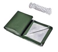 Zlhloj Bâche de Protection, 2x3.5m 200g/m² PE Bâche Imperméable Ultra Lourde et Résistante Revêtue des Deux côtés avec Oeillets en Aluminium Couverture Étanche pour Jardin, Piscine Vert foncé