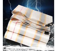 Zlhloj Bâche de Protection, 3.5x4m 200g/m² PE Bâche Imperméable Ultra Lourde et Résistante Revêtue des Deux côtés avec Oeillets en Aluminium Couverture Étanche pour Jardin, Piscine Or argenté