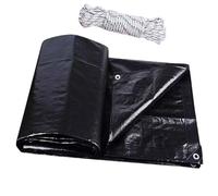 Zlhloj Bâche de Protection, 3x8m 200g/m² PE Bâche Imperméable Ultra Lourde et Résistante Revêtue des Deux côtés avec Oeillets en Aluminium Couverture Étanche pour Jardin, Piscine Noir
