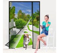 Zlhloj Moustiquaire Porte Magnétique à Ouverture Latérale, 110x250 cm Maille Ultra Fine, Installation Facile sans Perçage, Anti-Moustiques & Insectes pour Porte Fenêtre/Balcon Noir