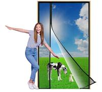 Zlhloj Moustiquaire Porte Magnétique à Ouverture Latérale, 120x220 cm réversible à ouverture, Installation Facile sans Perçage, Anti-Moustiques & Insectes pour Porte Fenêtre/Balcon Noir