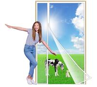 Zlhloj Moustiquaire Porte Magnétique à Ouverture Latérale, 140x200 cm réversible à ouverture, Installation Facile sans Perçage, Anti-Moustiques & Insectes pour Porte Fenêtre/Balcon Blanc