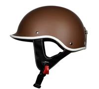 ZLHYQA Casque de Moto Demi-Coque Style Allemand, Casque de Moto rétro Ouvert homologué ECE pour Hommes et Femmes Adultes, Cruiser, Scooter, Chopper