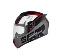 ZLHYQA Casque de Moto intégral modulaire intégré avec Deux Haut-parleurs, visière antibuée Rabattable, Casque de Course pour cyclomoteur, VTT, BMX, Cruiser, homologué ECE