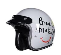 ZLHYQA Casque de Moto rétro 3/4 homologué ECE, Demi-Casque Ouvert Vintage pour Hommes et Femmes, Style Allemand, Casquette de Baseball Classique, Casque pour Adultes, pour Cruiser, scoote