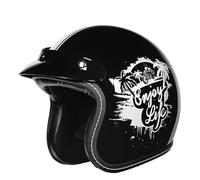ZLHYQA Casque de Moto rétro 3/4 homologué ECE, Demi-Casque Ouvert Vintage pour Hommes et Femmes, Style Allemand, Casquette de Baseball Classique, Casque pour Adultes, pour Cruiser, scoote