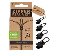 ZlideOn Curseur de Remplacement Fermeture à Glissière - Noir Réparer la fermeture à glissière pour fermetures à glissière en métal Multipack (4 pack) - pourJeans, pantalons, et plus