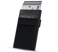 ZLIDER Étui pour cartes pour homme avec compartiment à monnaie | Porte-cartes fin | Porte-cartes avec portefeuille RFID | Mini porte-cartes moderne en aluminium | Portefeuille intelligent pour homme