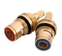 Zliger 2 Pièces Tête a Disques Céramique 1/2" Cartouches Robinet Tete de Robinet a Disques Vannes de Remplacement Laiton pour Cusine Salle de Bain (2)