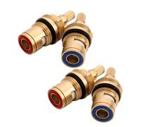 Zliger 4 Pièces Tête a Disques Céramique 1/2" Cartouches Robinet Tete de Robinet a Disques Vannes de Remplacement Laiton pour Cusine Salle de Bain