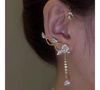 ZLING 1 Pièce Nouvelle Feuille Papillon Clip Boucles d'oreilles pour Femmes sans Piercing Étincelant Zircon Cristal Oreille Manchettes Oreille Clips Bijoux Populaires