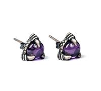 ZLING 925 Sterling Silver Dragon Claw Améthyste Boucles d'oreilles Punk Gothique Aigle Griffe Eer Goujons Piercing Boucle d'oreille Bijoux