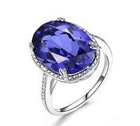ZLING Hyperbole A Créé des Bijoux en Pierres Précieuses De Tanzanite 925 Bagues en Argent Sterling pour Les Femmes Forlove Cadeaux d'anniversaire Bijoux Fins