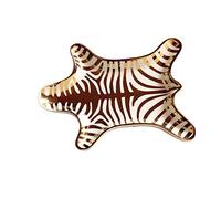 ZLINXI Vide-Poches,Zebra Stripe Bijoux Plateau Plats en Céramique Assiette Dorée Snack Soucoupe Boucles d'oreilles Plateaux Support Décoratif Baignoire Plateau Bibelot Plat (Color : A)