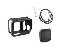 ZLiT Coque en silicone pour Insta360 Ace, bouchon d'objectif + cordon tour de cou + coque de protection en silicone pour appareil photo Insta360 Ace Ace Pro (AcePro, noir)