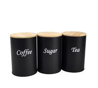 ZLKRHAK 1 lot de 3 boîtes de conservation avec couvercle hermétique - Boîte à thé avec couvercle - Boîte à café hermétique - Boîte à café - Boîte à café - Boîte à café - Boîte à café - Récipient à