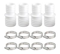 ZLKRHAK Lot de 4 adaptateurs de tuyau de piscine + 8 colliers de serrage pour piscine de 32 mm à 38 mm
