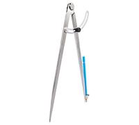 ZLKSKER Boussole professionnelle de travail du bois de 30,5 cm avec porte-crayon pour charpentier, séparateur d'aile verrouillable, boussole de travail en cuir, boussole de dessin de géométrie,