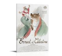 ZLLFES Ernest & Celestine Poster sur toile style moderne et simple Convient à diverses scènes de vie C'est également un excellent cadeau d'anniversaire souvenir choix cadre 40 x 60 cm