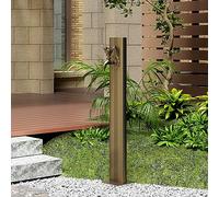 ZLLFHS Colonne d'eau de jardin autoportante et poteau de fontaine d'irrigation, support de tuyau d'arrosage anti-gel avec robinets d'oiseaux, pilier en acier inoxydable, décoration de cour extérieure