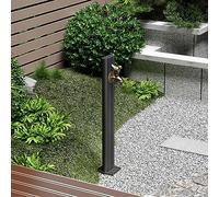 ZLLFHS Colonne d'eau de jardin autoportante et poteau de fontaine d'irrigation, support de tuyau d'arrosage anti-gel avec robinets d'oiseaux, pilier en acier inoxydable, décoration de cour extérieure