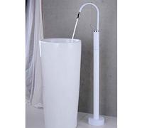 ZLLFHS N/A Remplisseur autoportant, baignoire à montage au sol, poignée en laiton, robinet mitigeur de lavabo sur piédestal, robinet de baignoire à fonction unique avec bec pivotant à 360 degrés, A