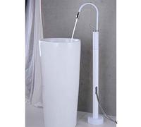 ZLLFHS N/A Remplisseur autoportant, baignoire à montage au sol, poignée en laiton, robinet mitigeur de lavabo sur piédestal, robinet de baignoire à fonction unique avec bec pivotant à 360 degrés, A