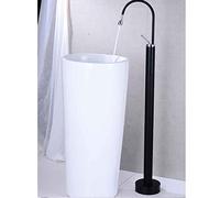 ZLLFHS N/A Remplisseur autoportant, baignoire à montage au sol, poignée en laiton, robinet mitigeur de lavabo sur piédestal, robinet de baignoire à fonction unique avec bec pivotant à 360 degrés, A