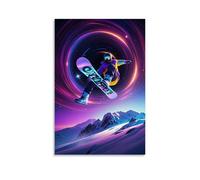 ZLLJXFZZ Affiche de sport - Dark Matter - Void Snowboard Art mural Décoration moderne à suspendre 60 x 90 cm