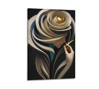 ZLLJXFZZ Affiches d'art, décoration murale, peintures, œuvres d'art, femmes, fleurs, art mural, décoration moderne, affiche d'art à suspendre, 50 x 75 cm
