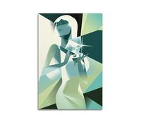 ZLLJXFZZ Affiches d'art, peintures de décoration murale, œuvres d'art abstraites, femmes, cristaux lumineux, décoration murale moderne, poster d'art à suspendre, 50 x 75 cm
