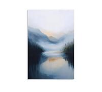 ZLLJXFZZ Décoration murale moderne à suspendre avec un matin brumeux dans les Highlands écossais, 60 x 90 cm