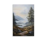 ZLLJXFZZ Décoration murale moderne à suspendre avec un matin brumeux dans les Highlands écossais, 60 x 90 cm
