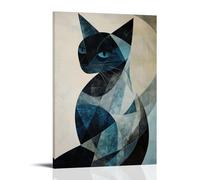 ZLLJXFZZ Décoration murale moderne à suspendre Motif moustaches géométriques : formes félines abstraites 50 x 75 cm