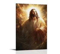 ZLLJXFZZ Jésus Christ - La lumière du monde - Art mural moderne à suspendre - 30 x 45 cm