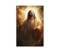 ZLLJXFZZ Jésus Christ - La lumière du monde - Décoration murale moderne à suspendre - 60 x 90 cm