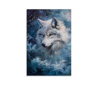 ZLLJXFZZ Peinture à l'huile - Poster animal - Prophète loup dans le symbolisme mystique - Décoration murale moderne à suspendre - 40 x 60 cm