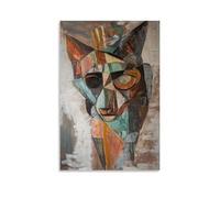 ZLLJXFZZ Picasso Décoration murale moderne à suspendre Motif chat cubiste 20 x 30 cm