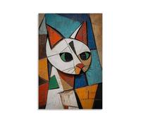 ZLLJXFZZ Picasso Décoration murale moderne à suspendre Motif chat cubiste 30 x 45 cm