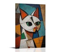 ZLLJXFZZ Picasso Décoration murale moderne à suspendre Motif chat cubiste 60 x 90 cm