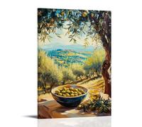 ZLLJXFZZ Poster alimentaire méditerranéen, récolte d'olives au soleil - Décoration murale moderne à suspendre - 60 x 90 cm